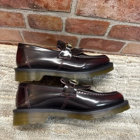 Dr martens Adrian snaffle leather cherry red loafers women Sz 7 - Picture 10 of 14